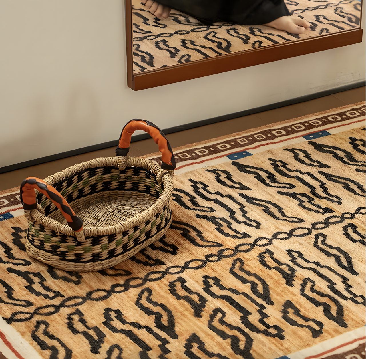 Washable Medieval Style Tiger Bedside Rug, Removable & Durable