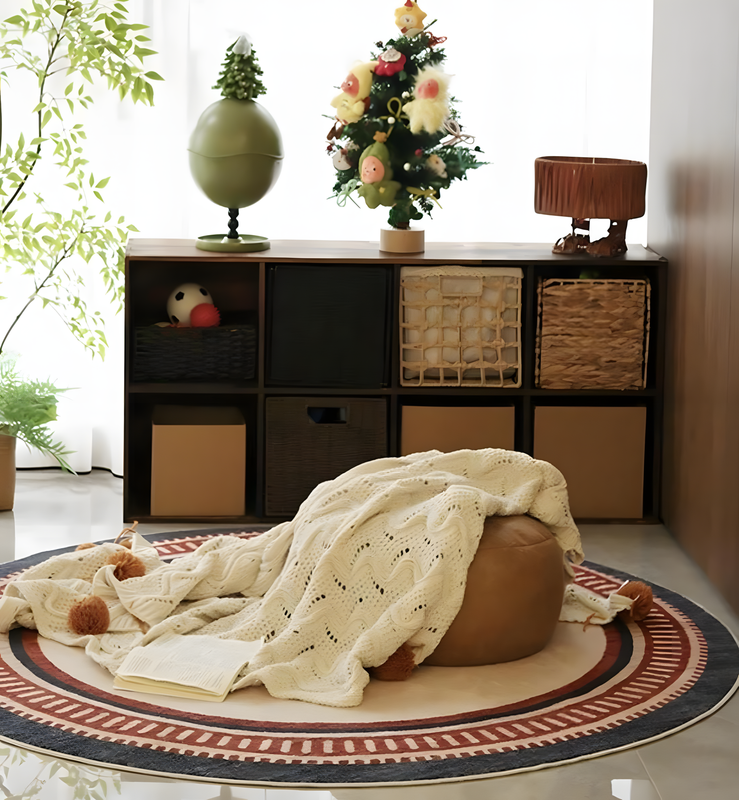 Medieval StyleDouble-Layer Washable Round Rug