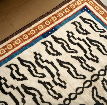 Washable Medieval Style Tiger Bedside Rug, Removable & Durable