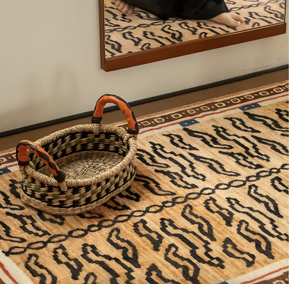 Washable Medieval Style Tiger Bedside Rug, Removable & Durable