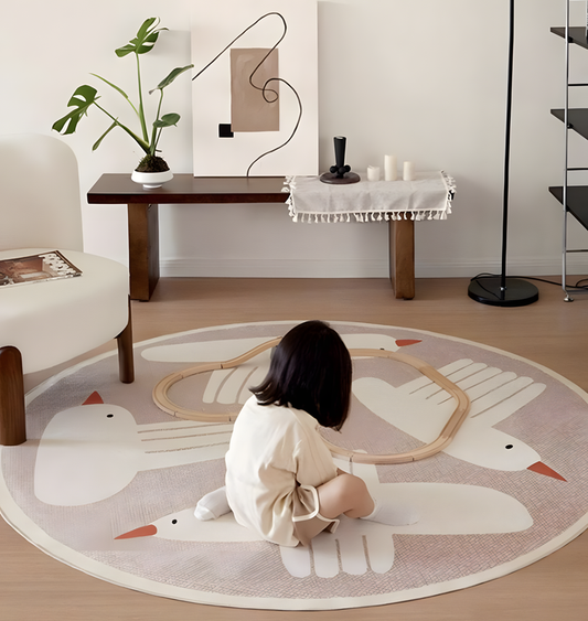 Detachable Washable Non-Toxic Kids Round Rug
