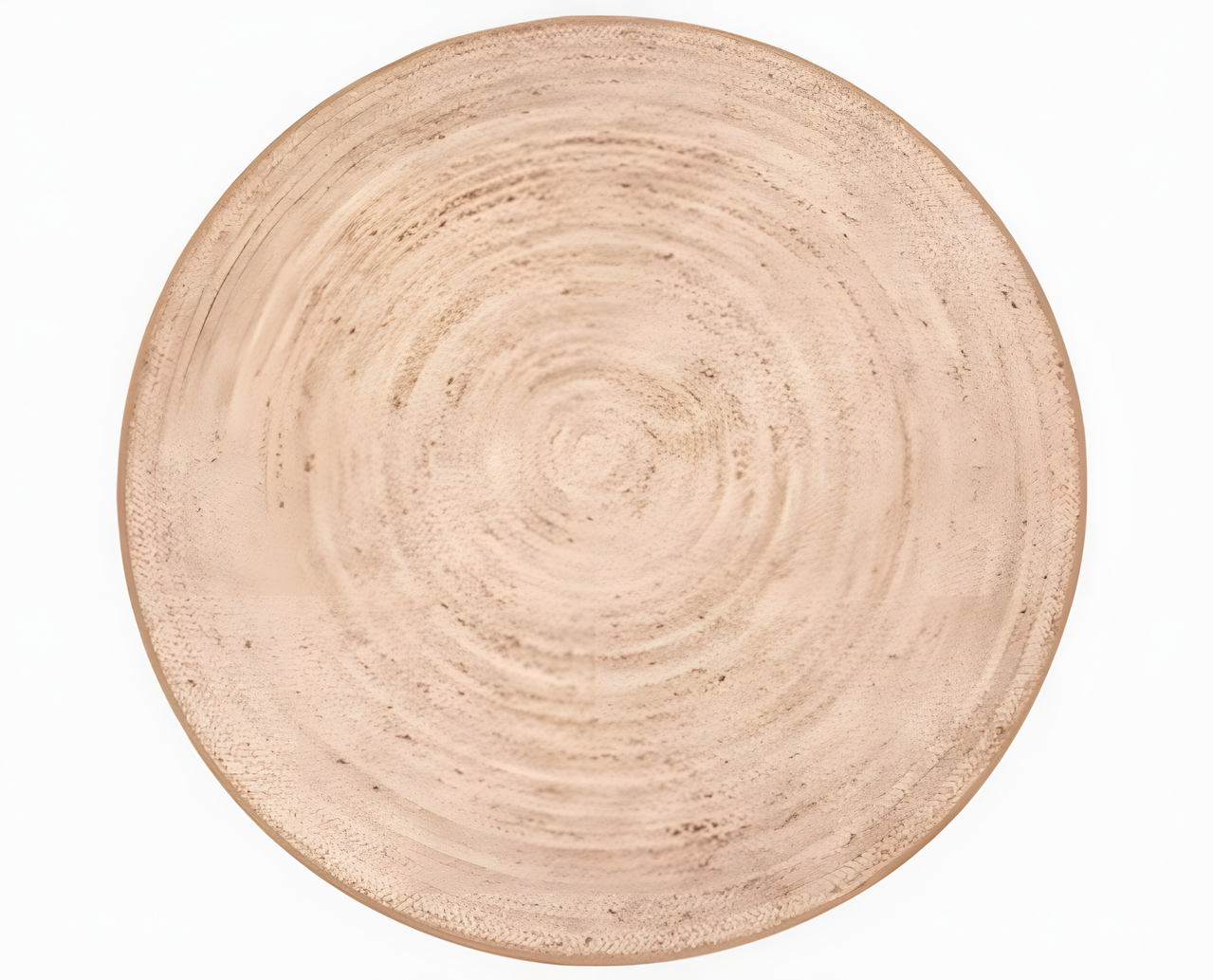 Natural Wood Style Round Washable Rug
