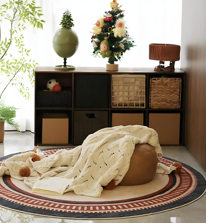 Medieval StyleDouble-Layer Washable Round Rug