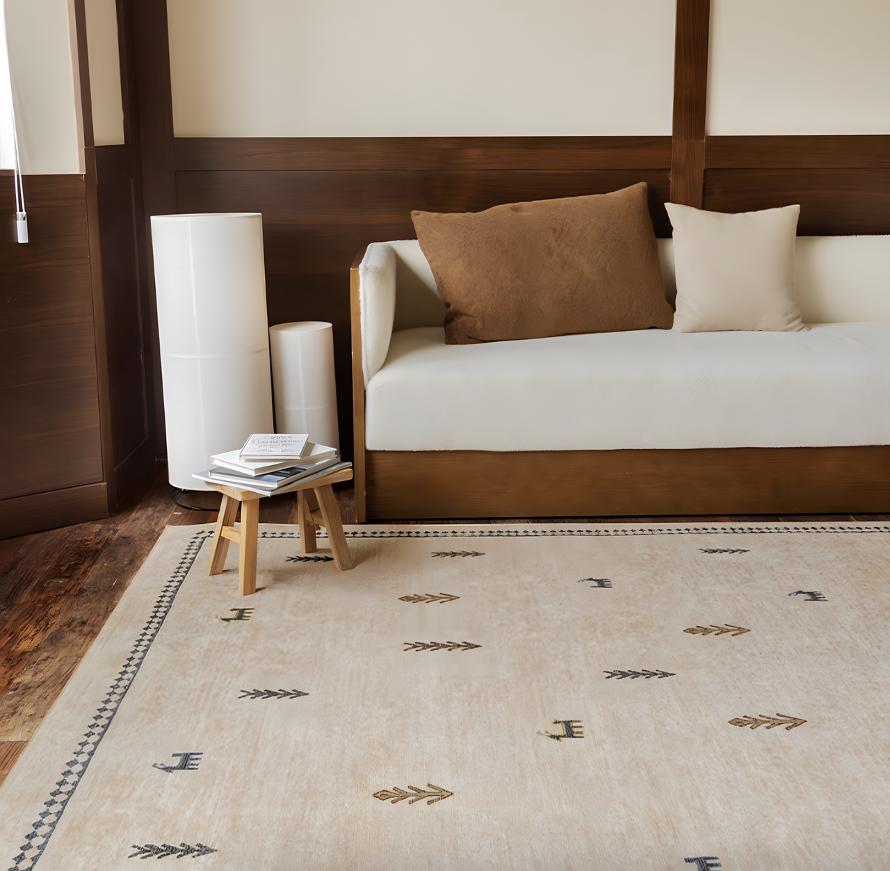 Medieval Style Washable Rug , Removable & Cat Scratch Resistant