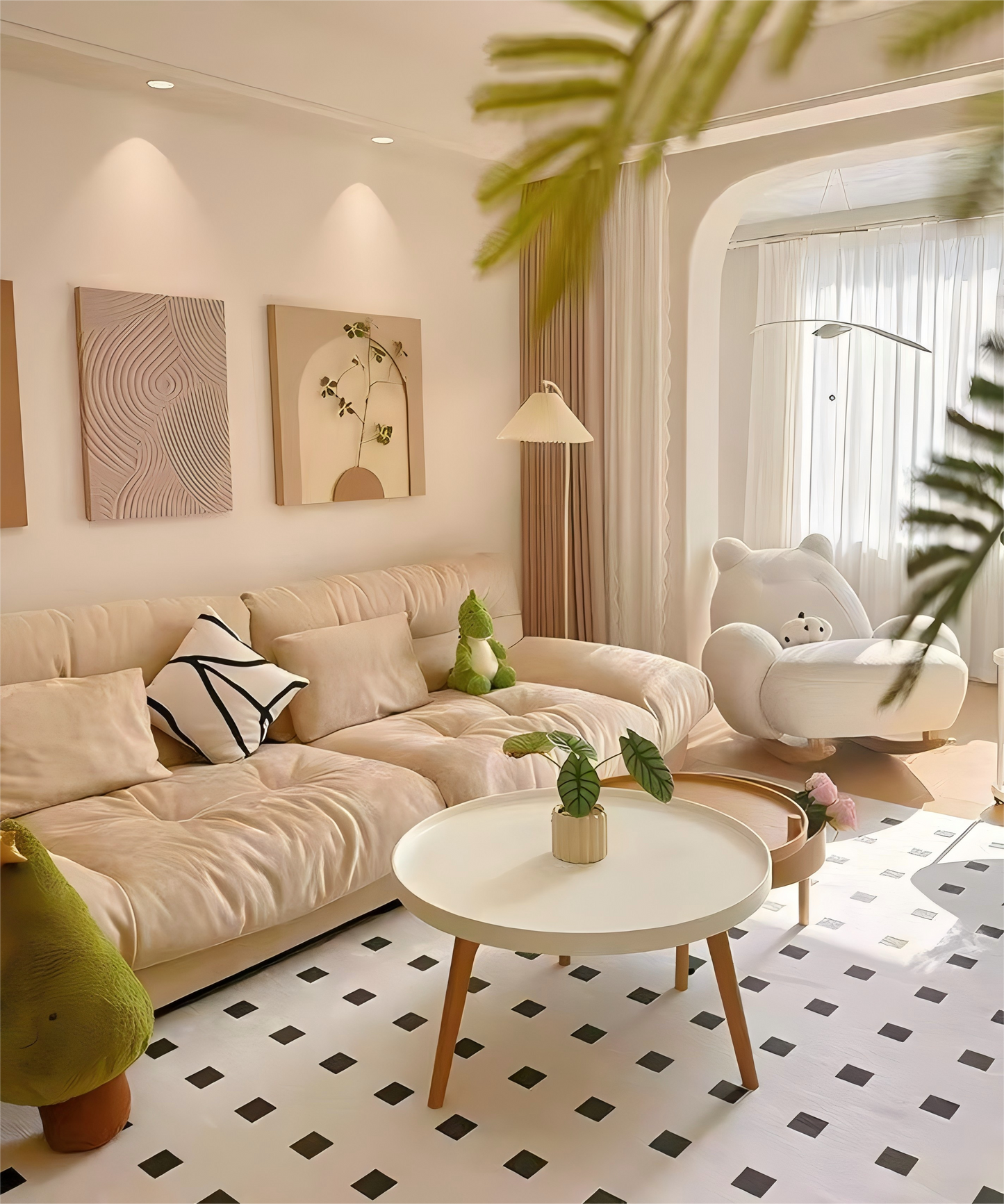 Washable Rug, Modern, Cat-Scratch Proof & Detachable for Living Room