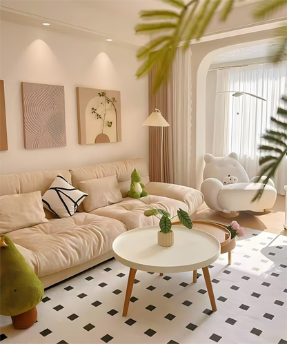 Washable Rug, Modern, Cat-Scratch Proof & Detachable for Living Room