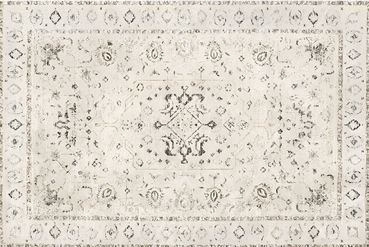 Cream Persian Style Living Room Rug,  Detachable, Machine Washable