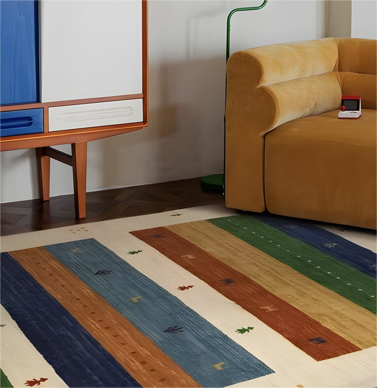 Medieval Style Washable Living Room Rug, Cat Scratch Resistant & Detachable