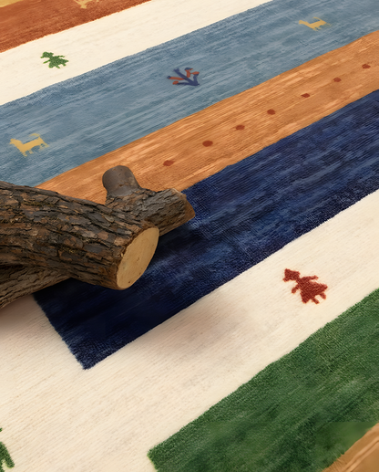 Medieval Style Washable Living Room Rug, Cat Scratch Resistant & Detachable