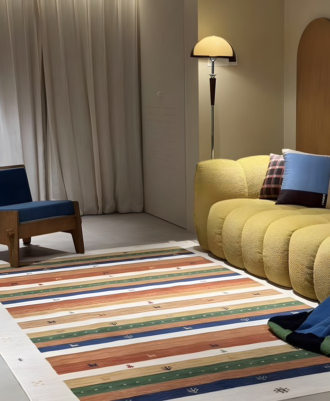 Medieval Style Washable Living Room Rug, Cat Scratch Resistant & Detachable