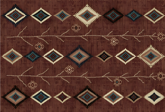 Medieval Rectangle Area Rug, Red, Machine Washable