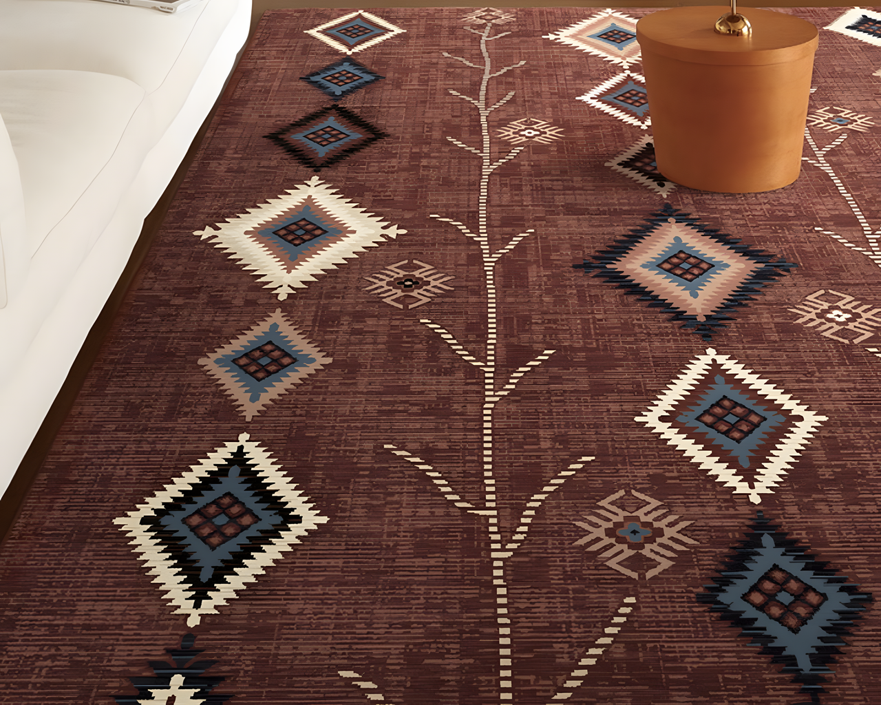 Medieval Rectangle Area Rug, Red, Machine Washable