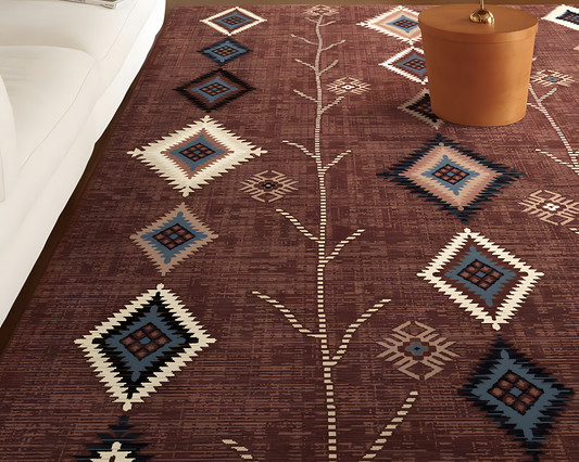 Medieval Rectangle Area Rug, Red, Machine Washable